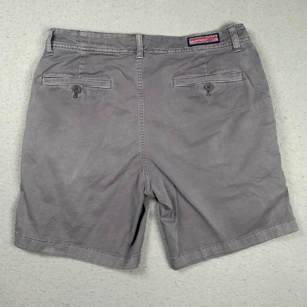 Vineyard Vines Island Short Mens 30 Gray Stretch Chino Flat Front Summer - Picture 2 of 11